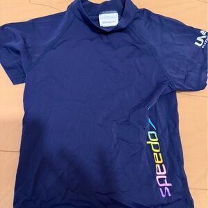 Speedo Dark Blue Swim Top with Vibrant Logo